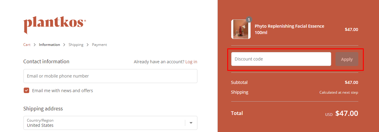 How do I use my Plantkos discount code?