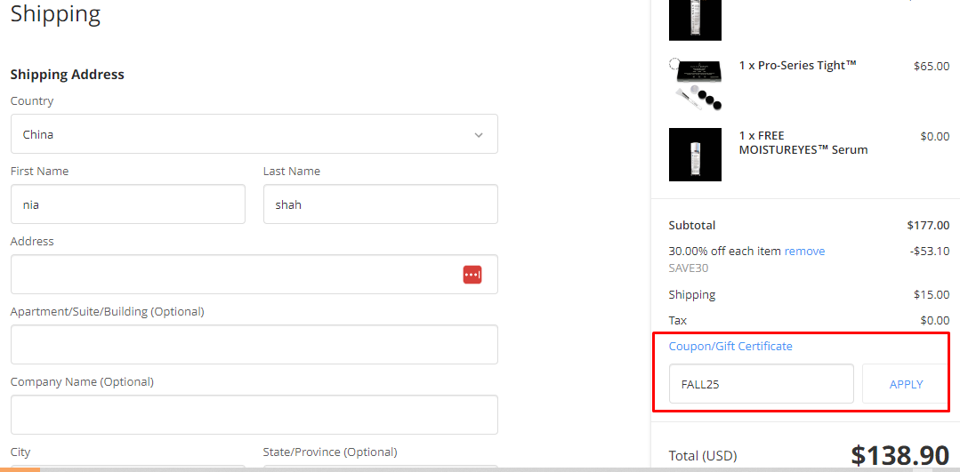 How do I use my Science Serum coupon code?