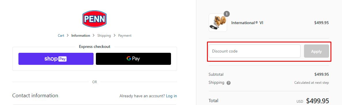 How do I use my PENN discount code?