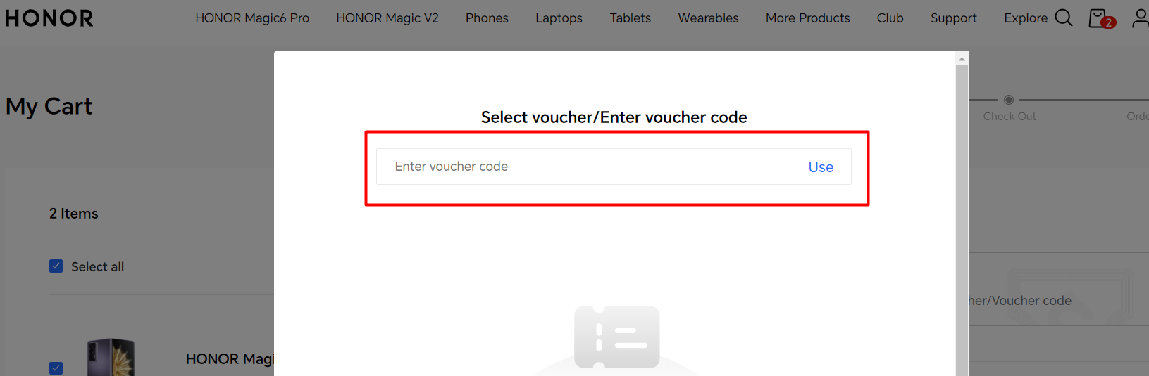 How do I use my Honor voucher Code?