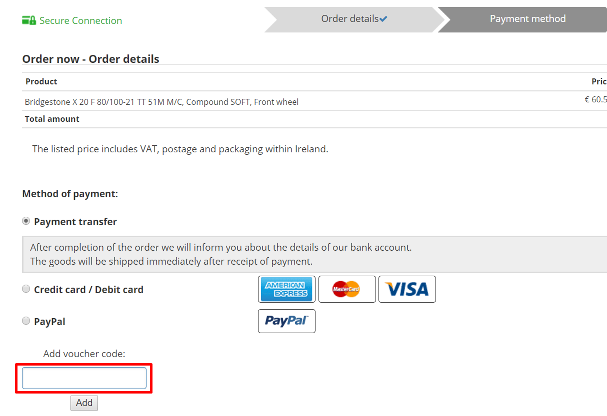 How Do I use my Eiretyres.com discount code?