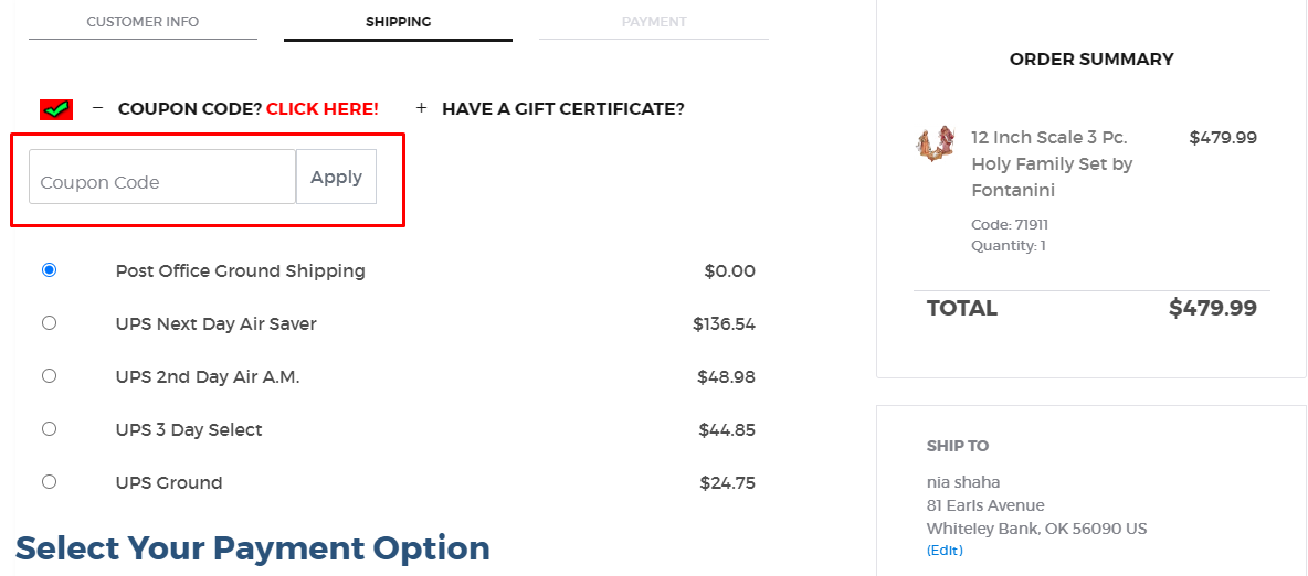 How do I use my Fontanini discount code?