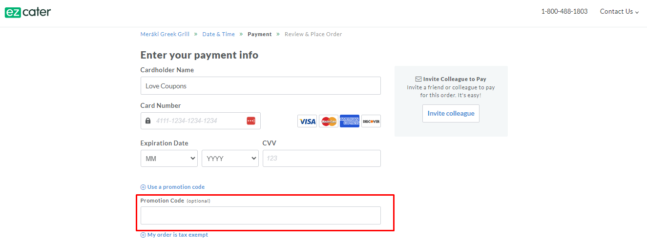 How do I use my ezCater promotion code?