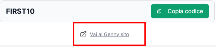 collegamento diretto al sito ufficiale Genny dove poter inserire un codice sconto Genny