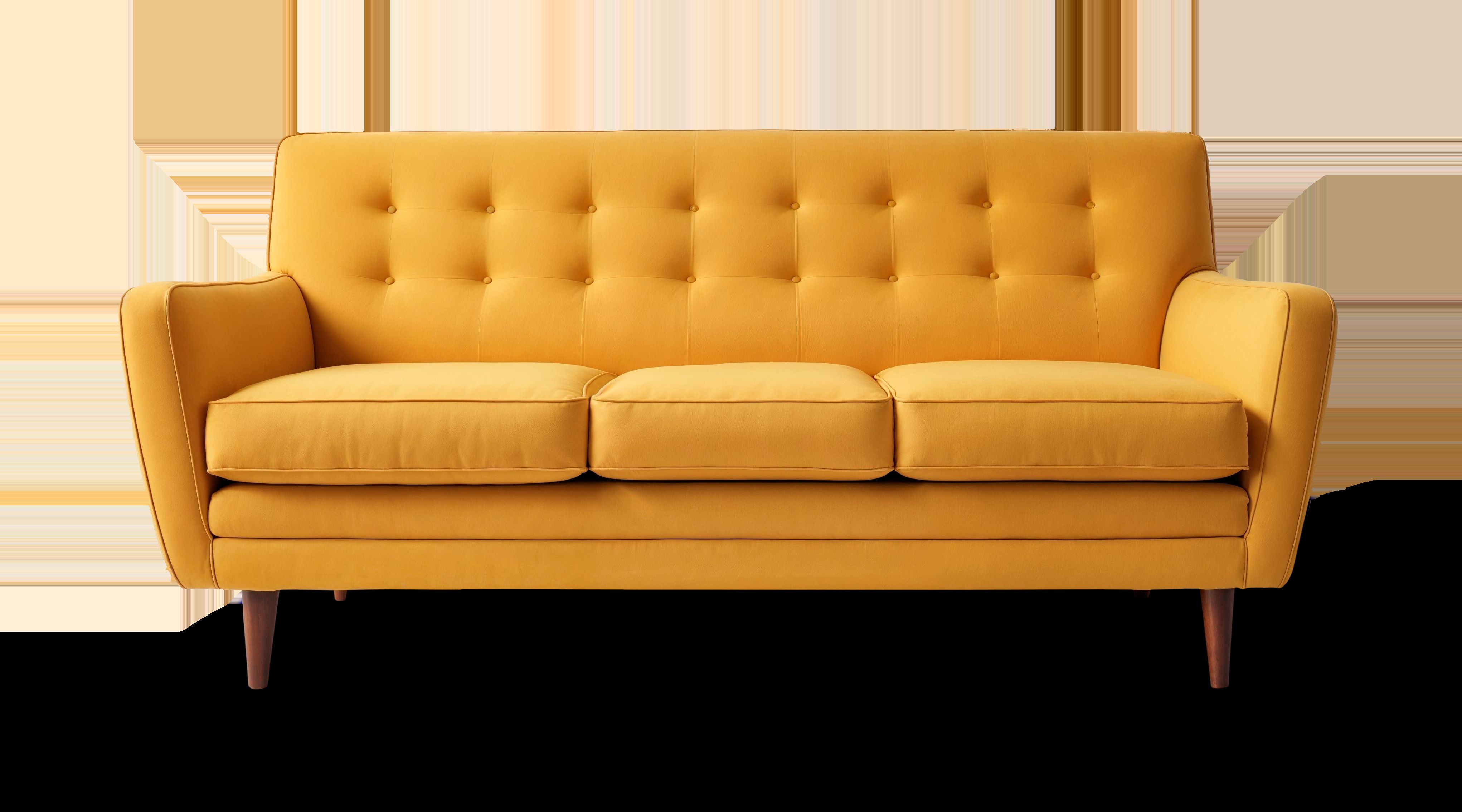 mustard two seater couch