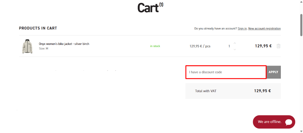 Horsefeathers promo code place found in the shopping cart