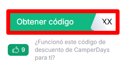 cupón de camperdays para copiar y canjear en la web de camperdays