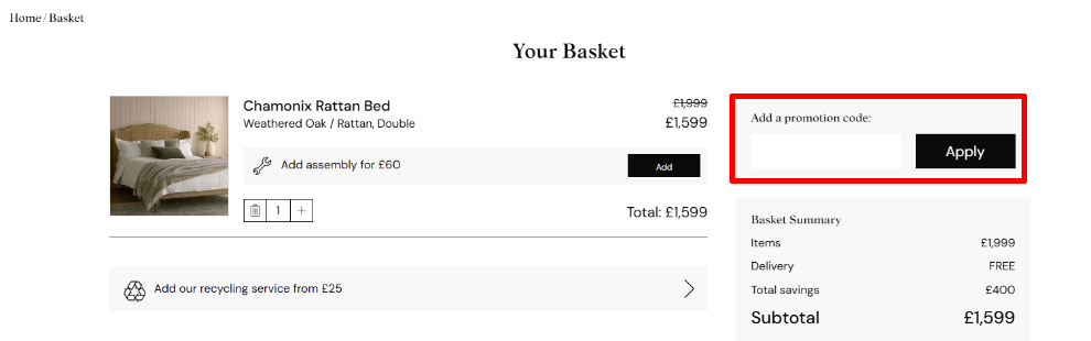 Paste your promotional code in the red box to get your discount