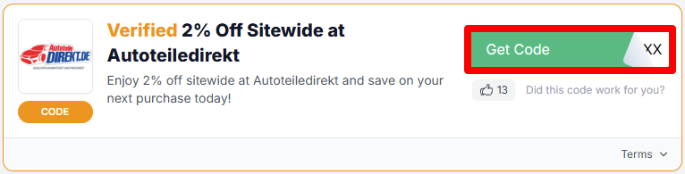 Get your code by clicking in the red box