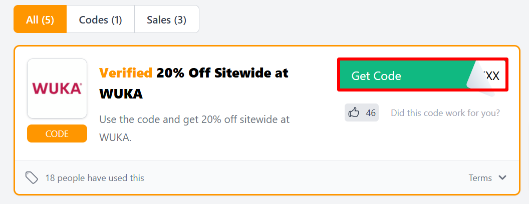 The Love Discount Vouchers page showing discount codes to use on your purchase