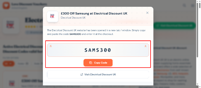 £300 Off Samsung at Electrical Discount UK for good appliances