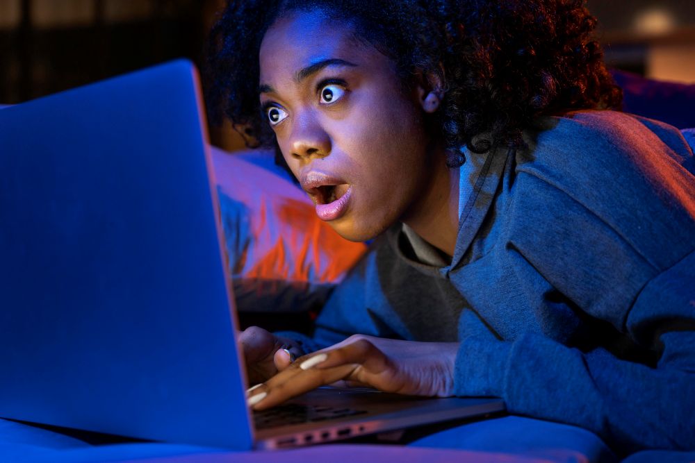 close-up- african american woman-typing-keyboard