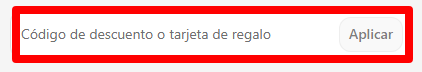 casilla para introducir el cupón farmaciasdirect de love coupons