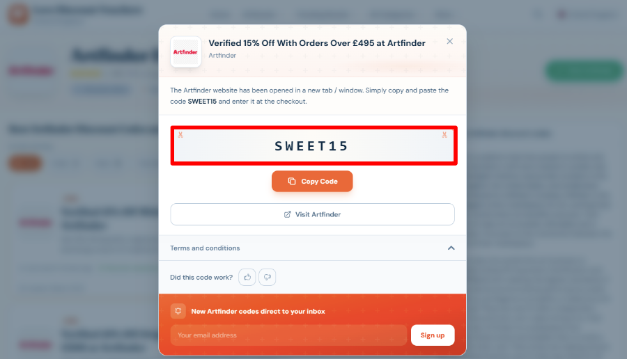 Copy your code to start shopping