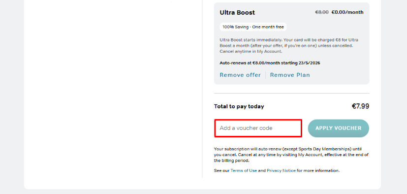 Add your NOW TV promo code to the red box and apply it