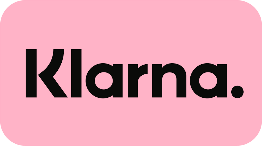 Das Klarna-Logo in schwarzer Schrift auf pinkem Hintergrund