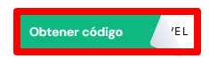botón verde de obtener código de eDreams
