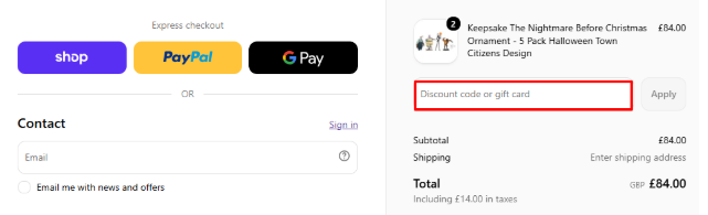 Paste your code in the red box to get your discount