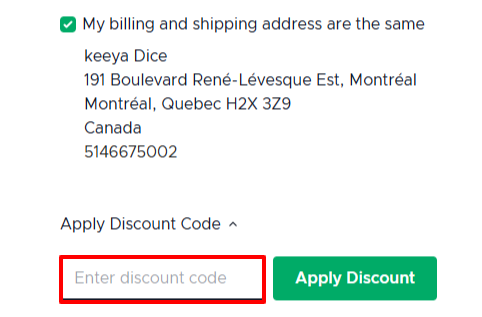 A red box to enter The Green Welly Stop voucher code