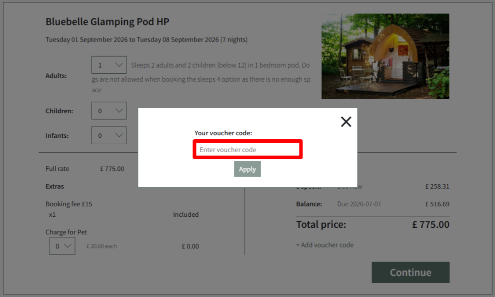Paste your voucher code in the red box to get your discount