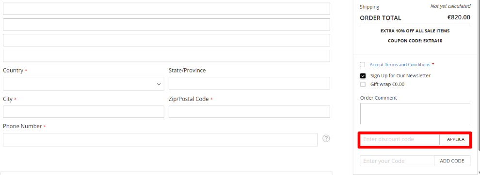 Paste your code in the red highlighted box to get your discount