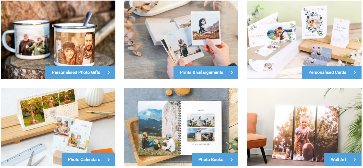 Shop for any of the categories shown and preserve your lasting memories with your loved ones