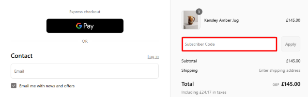 A red box is where you enter an Anboise discount code
