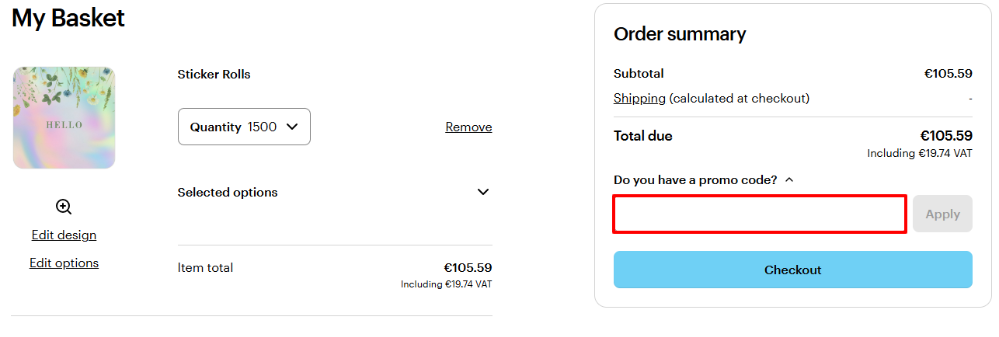 Do you have a VistaPrint discount code to use on your order?