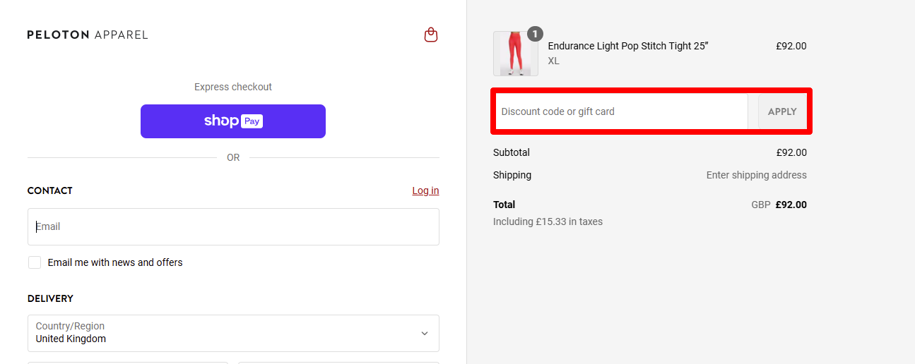 Paste your code in the red box to redeem it