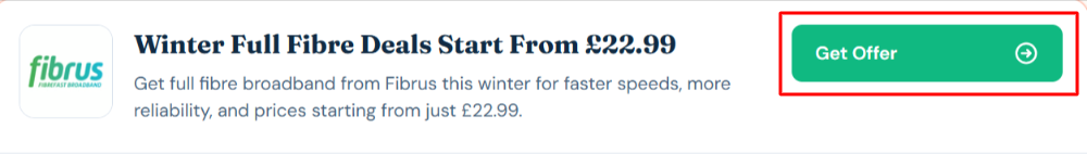 A Fibrus offer with "Get Offer" in a red box