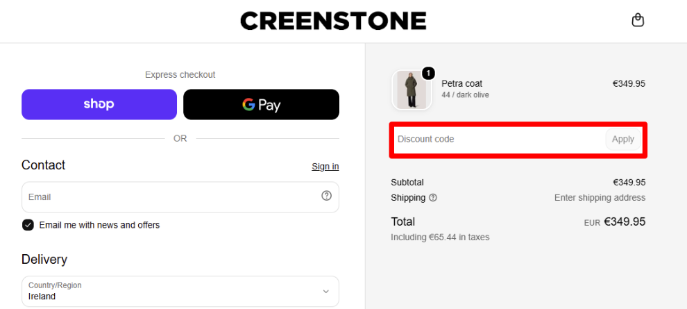 Paste your code to apply your discount