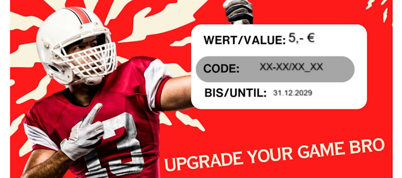 Ein Geschenkgutschein von American-Footballshop im Wert von 5 €