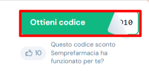 codice sconto Semprefarmacia da poter prelevare per utilizzaro nei passi successivi e risparmiare