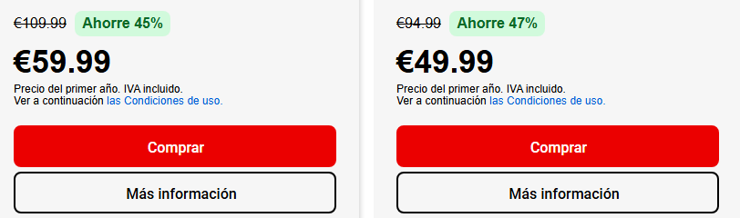 planes de la marca sobre fondo gris con ofertas