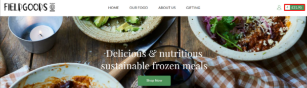 The FieldGoods website and different categories