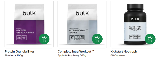 Discounted bulk items on white background
