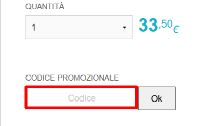 sezione checkout del sito Il Tuo Ticket dove poter inserire un codice sconto Il Tuo Ticket e risparmiare