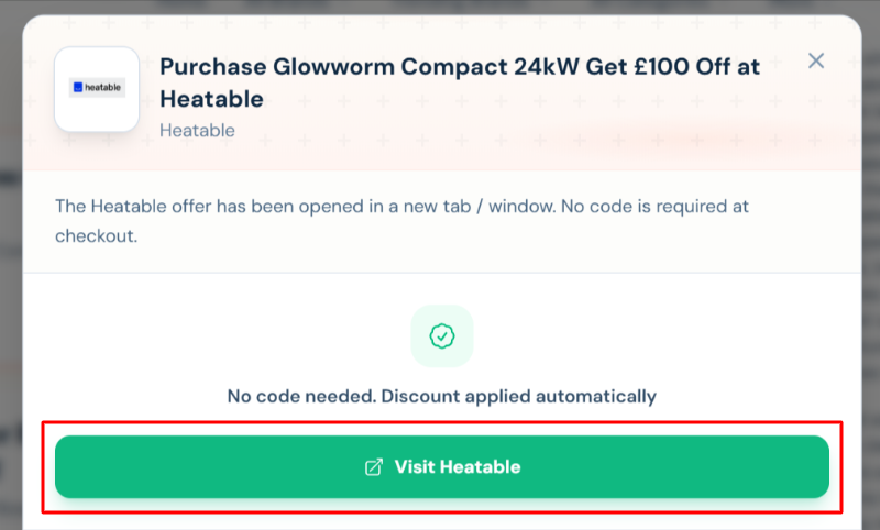 A Heatable offer with "Visit Heatable" in a red box