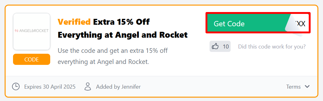 The Love Discount Vouchers page showing discount codes to use on your purchase