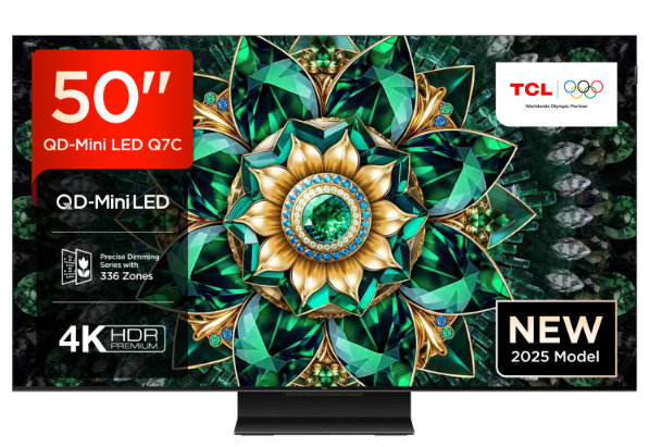 Deals on TVs for Black Friday: TCL 50Q7C-UK 50-inch QD-Mini LED 4K HDR Smart Google TV