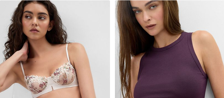 INTIMISSIMI products on models on display on their website
