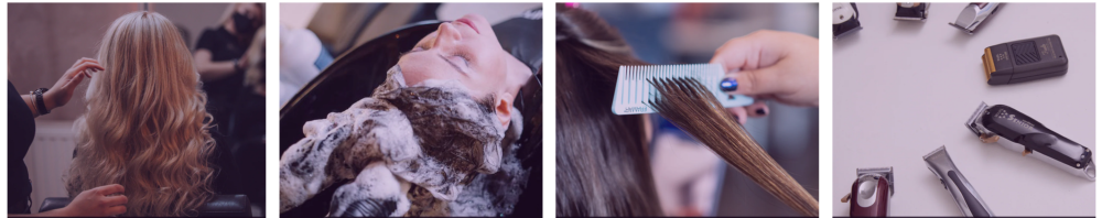 Hairdressing services and professional salon tools collection
