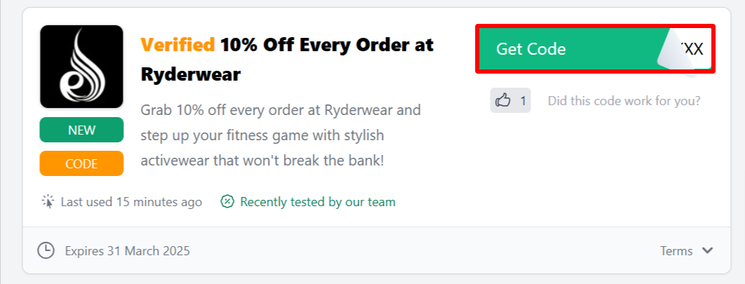 The Love Discount Vouchers page showing discount codes to use on your purchase