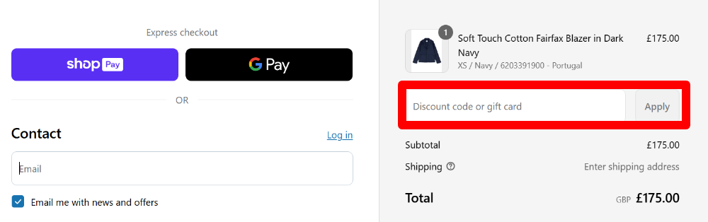 A box where you can add your Albam voucher code to redeem it
