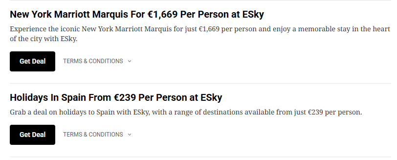 Irish Times Discount Codes current ESky deals and discounts that can be used on their bookings