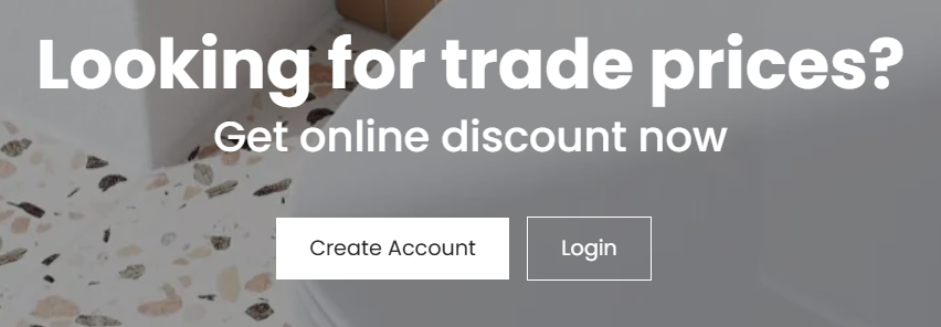 The Durovin Bathrooms trade account sign up page.