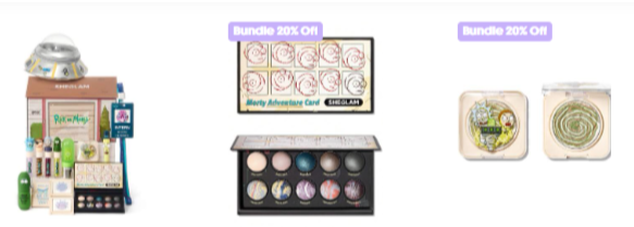 SHEGLAM collections displayed on a white background