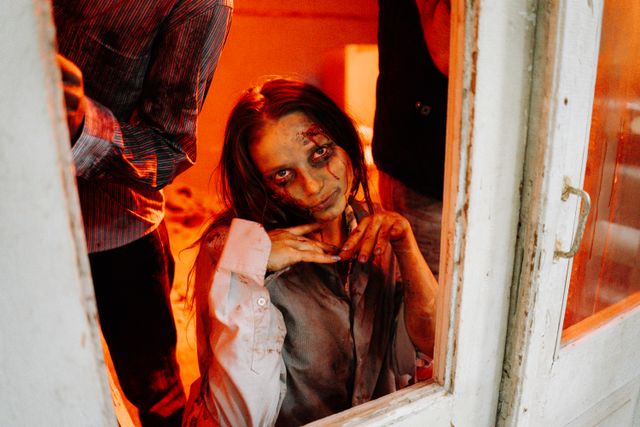 Easy last-minute Halloween costumes: Woman dressed as a zombie