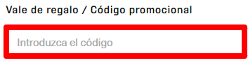 casilla para aplicar el código promocional de footshop