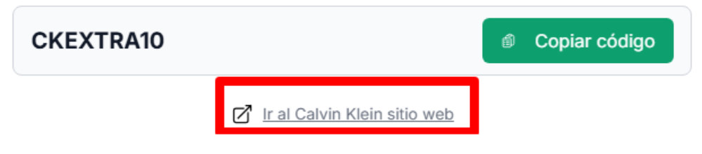 enlace para ir al sitio web de calvin klein